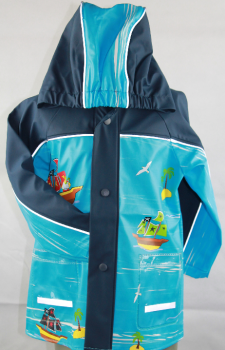 Regenjacke von Playshoes Fb. hellblau/ Pirat